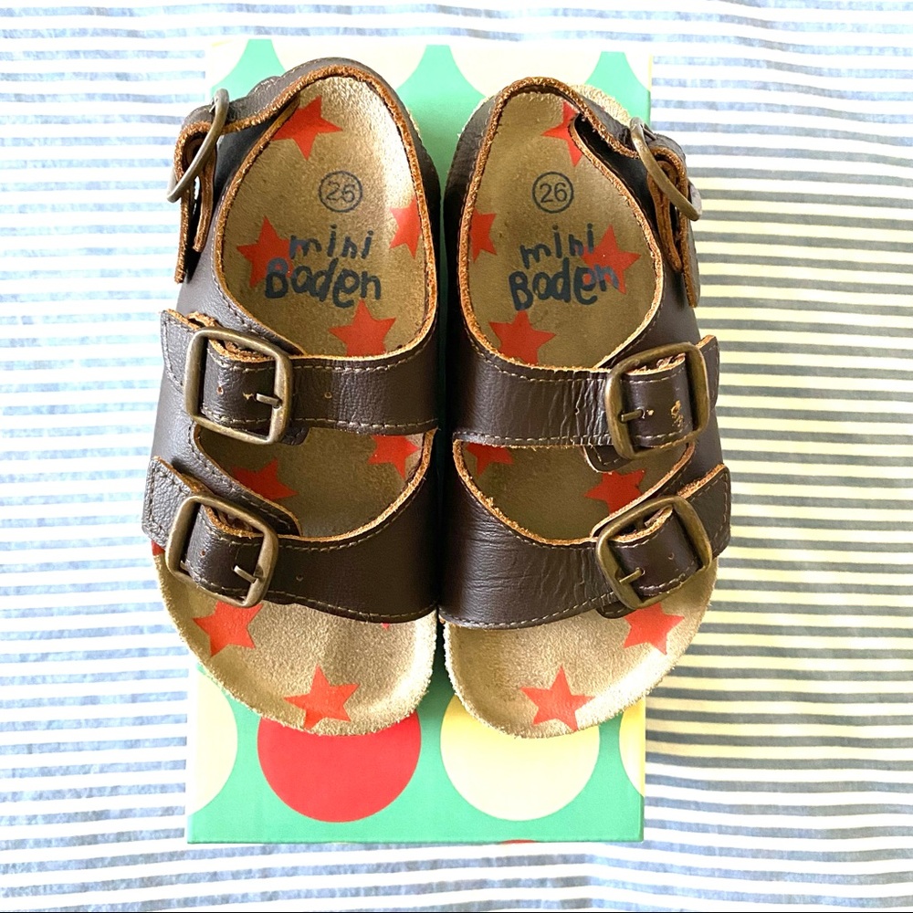 Mini Boden Leather Sandals